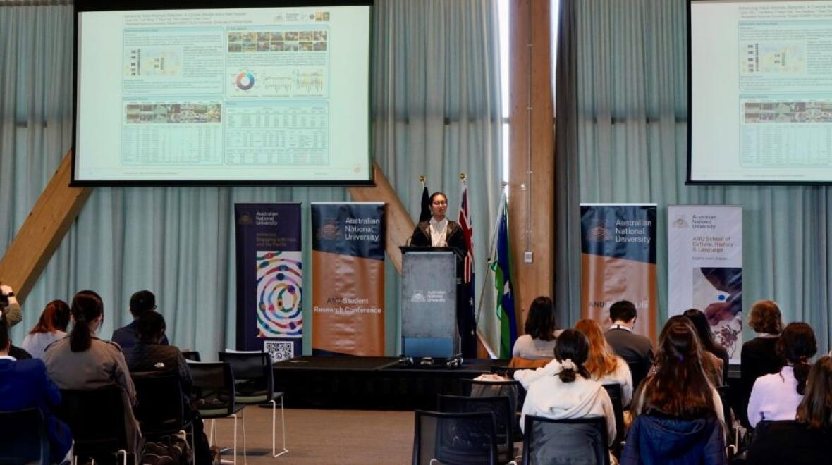 Liyun Zhu at the ANU Student Research Conference. Photo: ANU